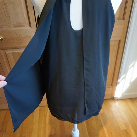 💚 BANANA REPUBLIC Black Keyhole Sleeveless Blouse (S) - Picture 11 of 14